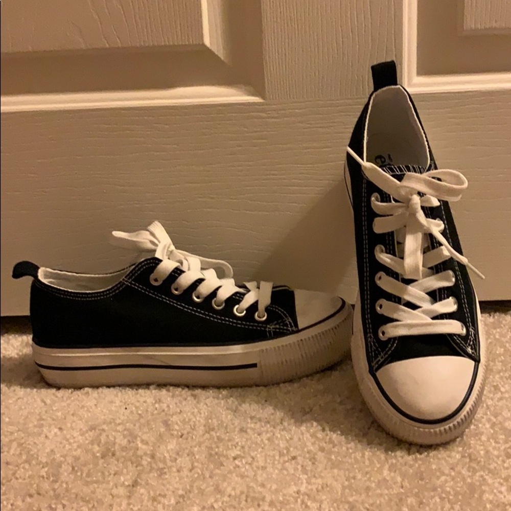 Black canvas sneakers